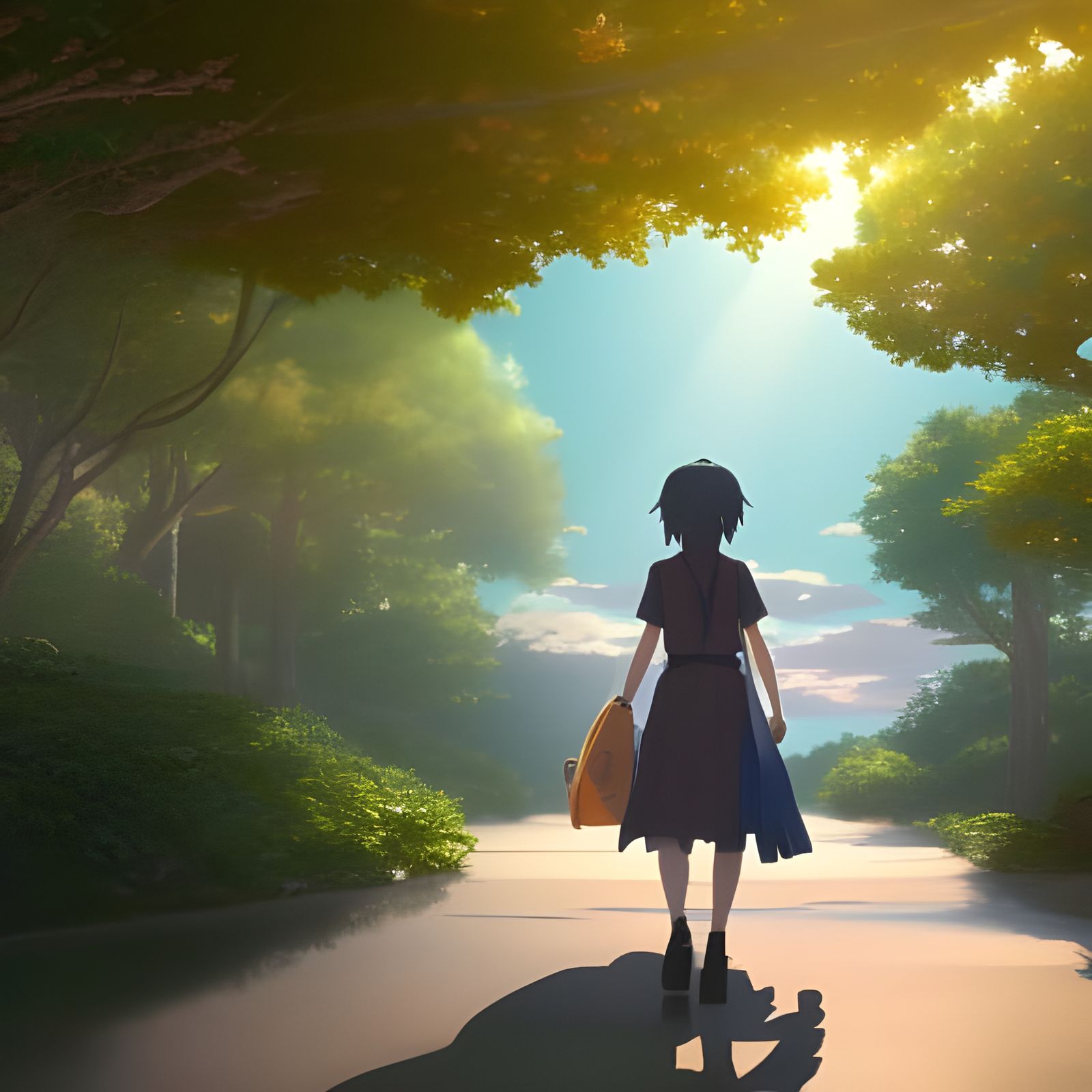 Anime Girl Enters 3D World: Studio Ghibli Style