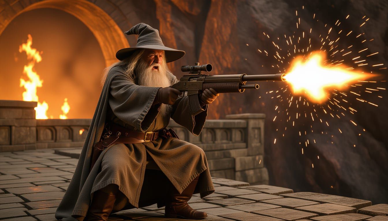 Gandalf's Fiery Stand on Khazad-dûm