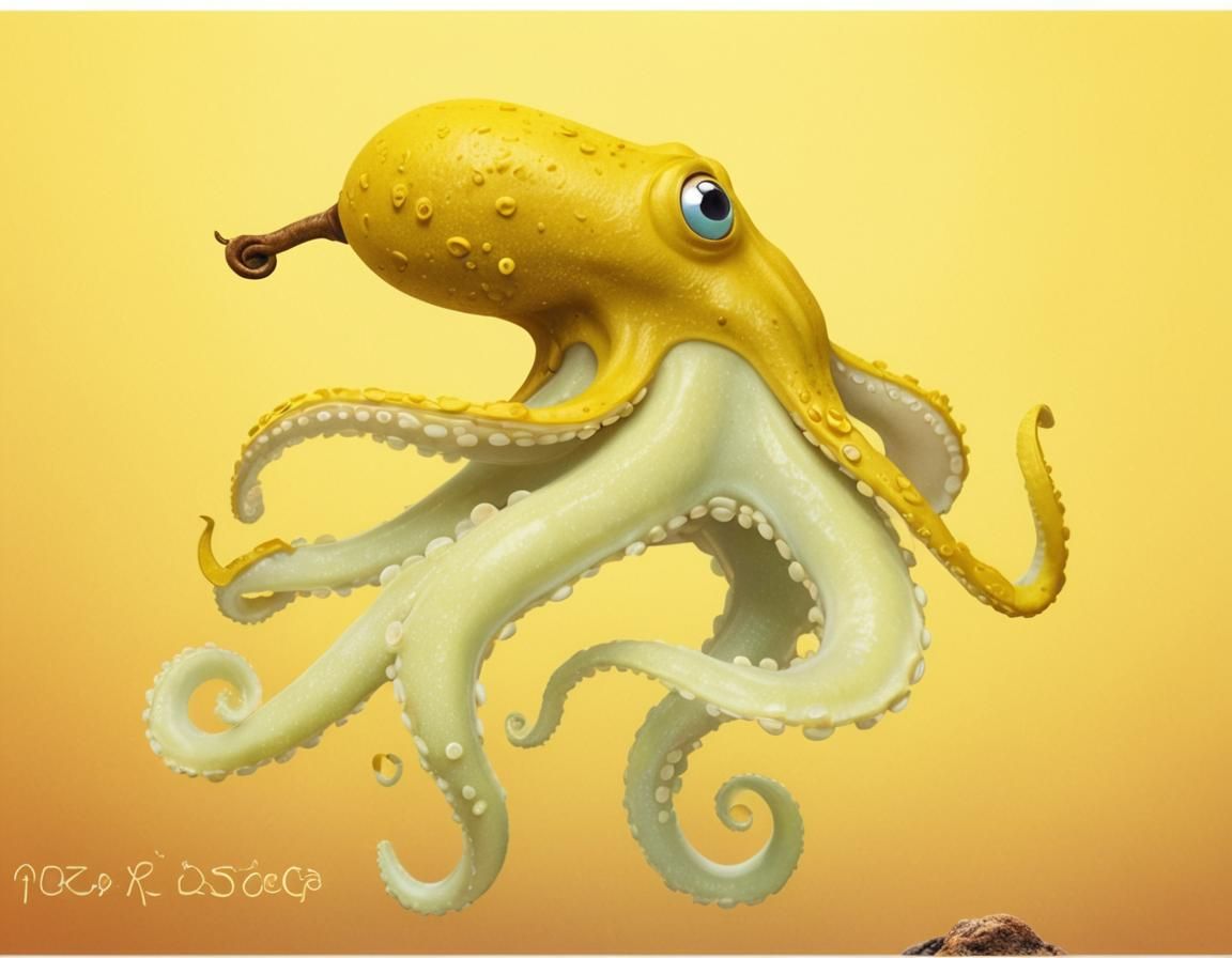 Banana Octopus in Pixar-Style 3D Digital Art