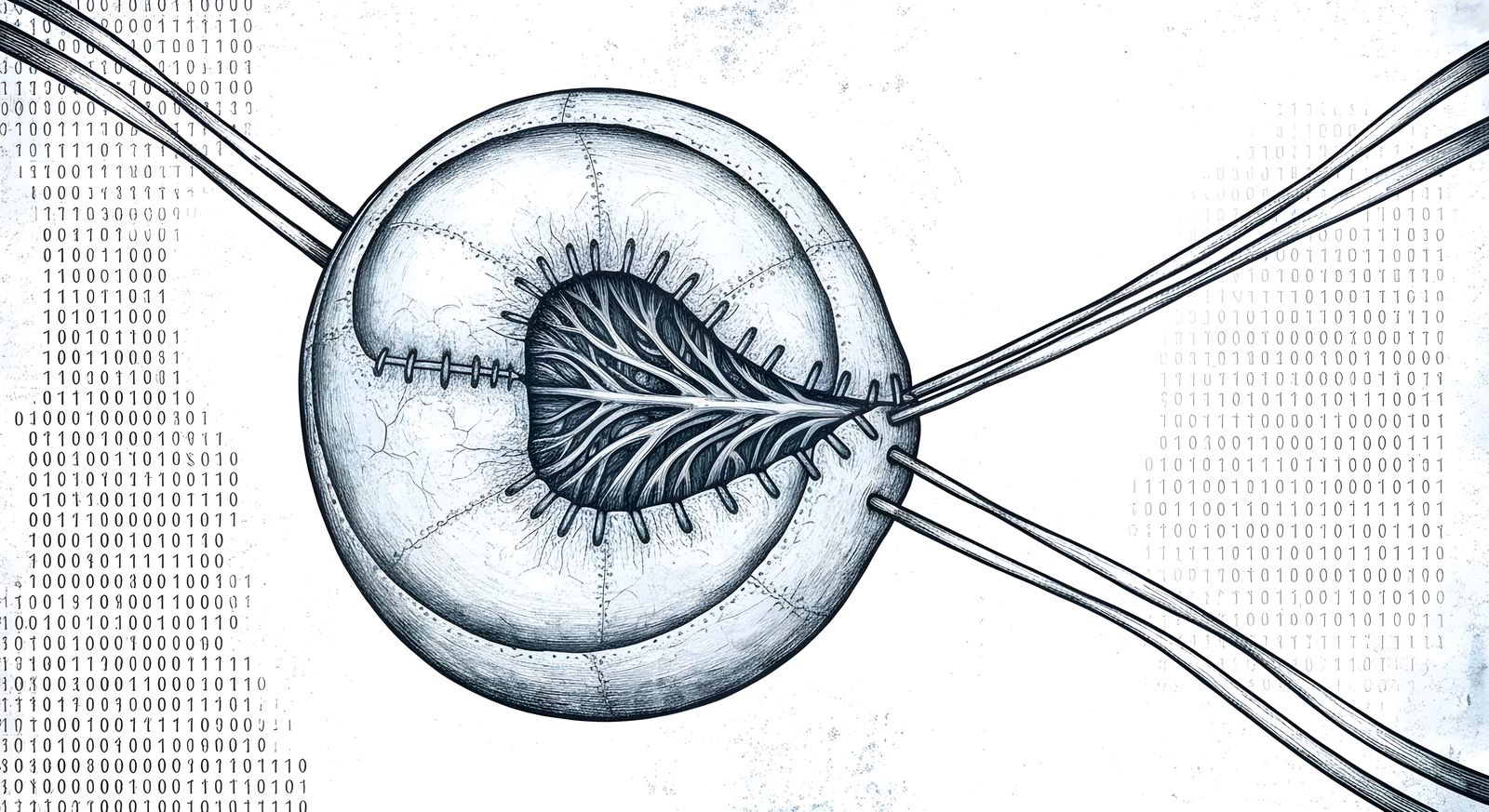 Detailed Schematic of Alien Embryo on Canvas