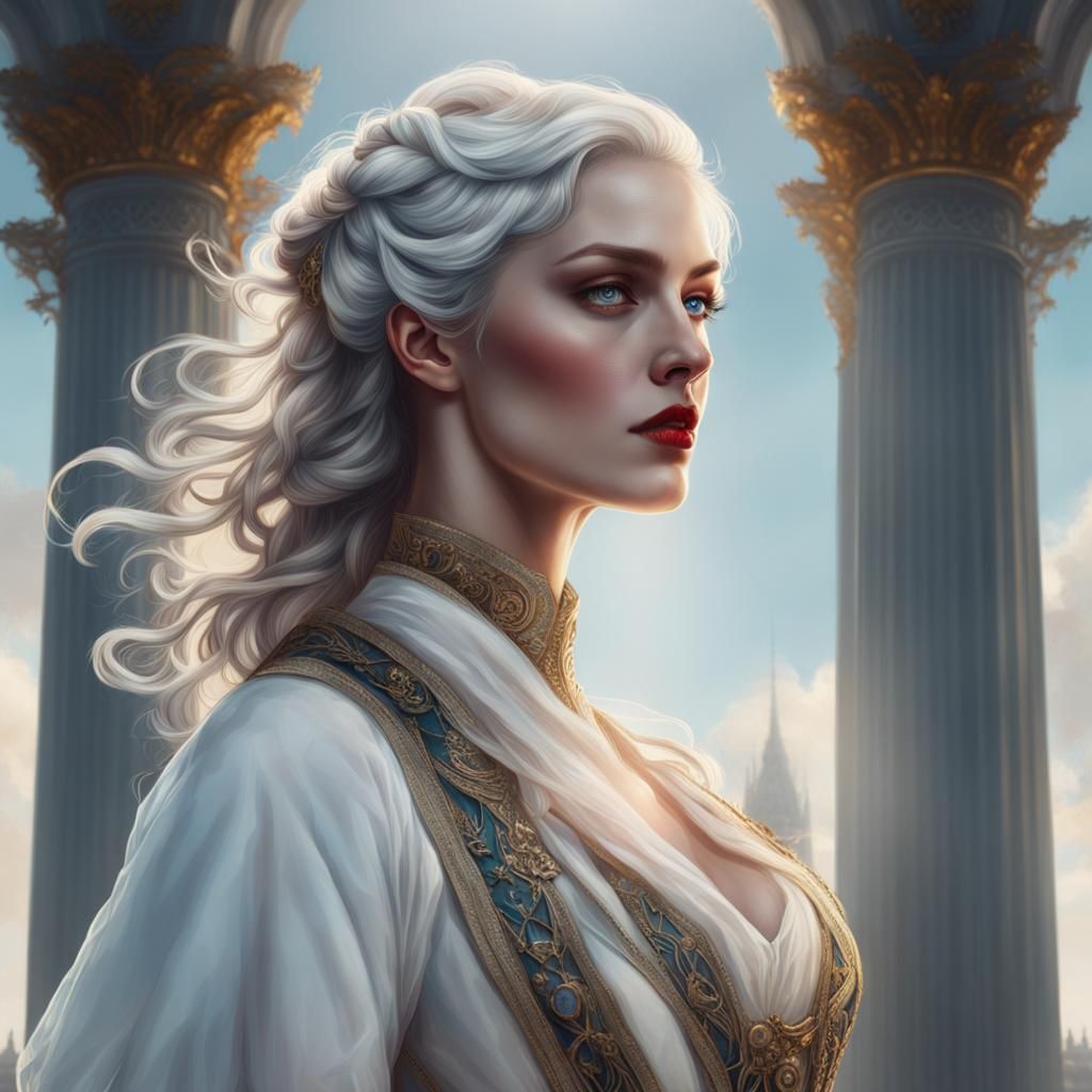 Regency Era Woman in Palace Portrait