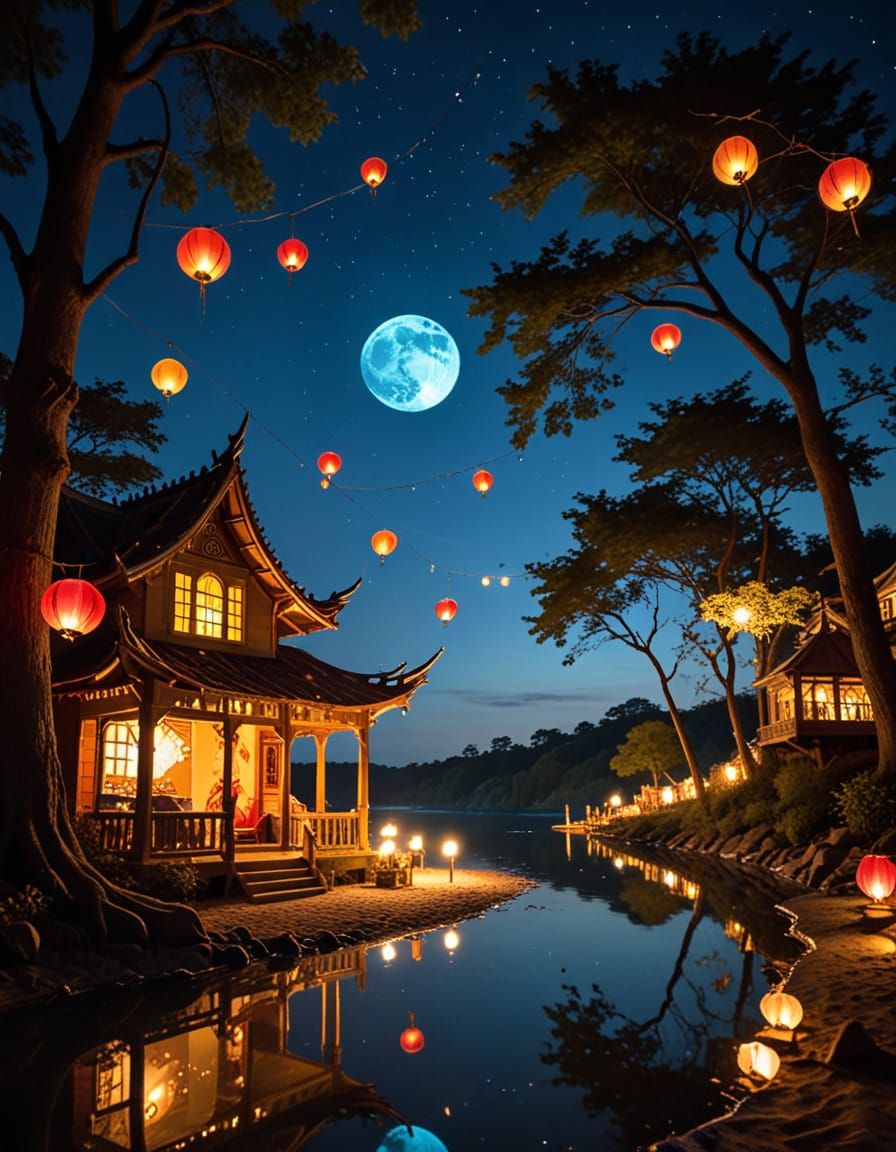 Blood Moon Illuminates Cozy Reading Nook