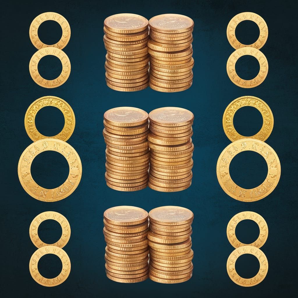 Tarot Card with Eight of Coins Symbolism