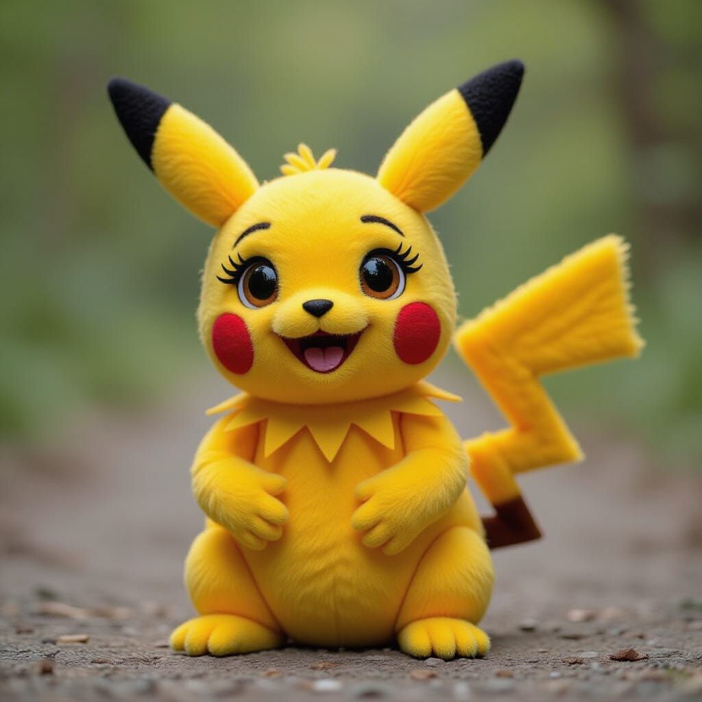 Adorable Muppet Pikachu in Jim Henson Style