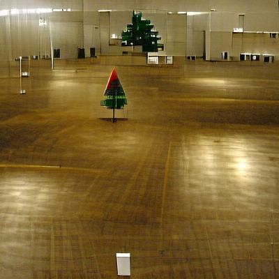 Christmas Tree in Empty Room