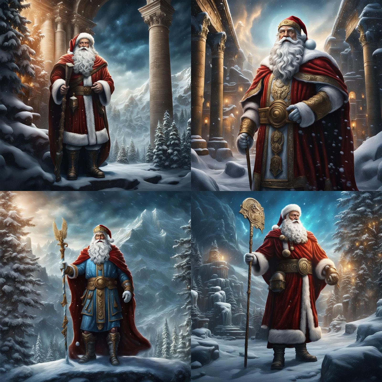 Santa Claus as Roman Winter God Fresco