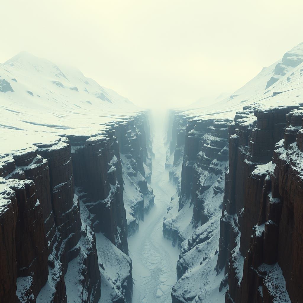 Epic Canyon Landscape of Icy Realms and Orcish Domains