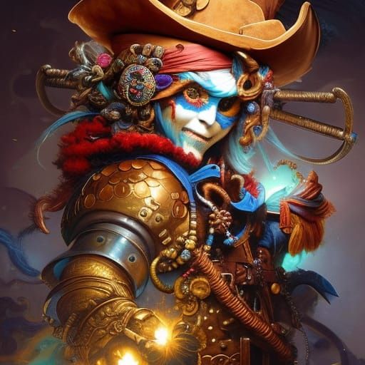 Ghost Pirate in Surreal Digital Art Style