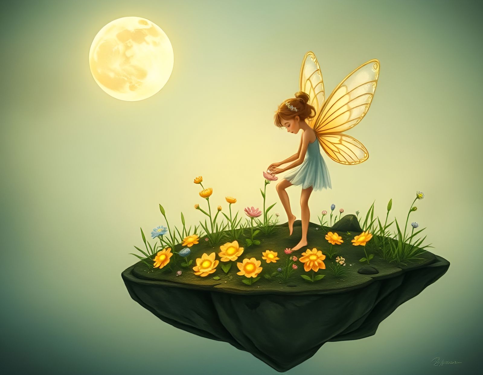 Tending the floating garden . . .