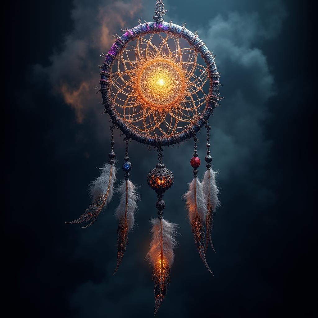 Mystical Dream Catcher in Dark Fantasy Style