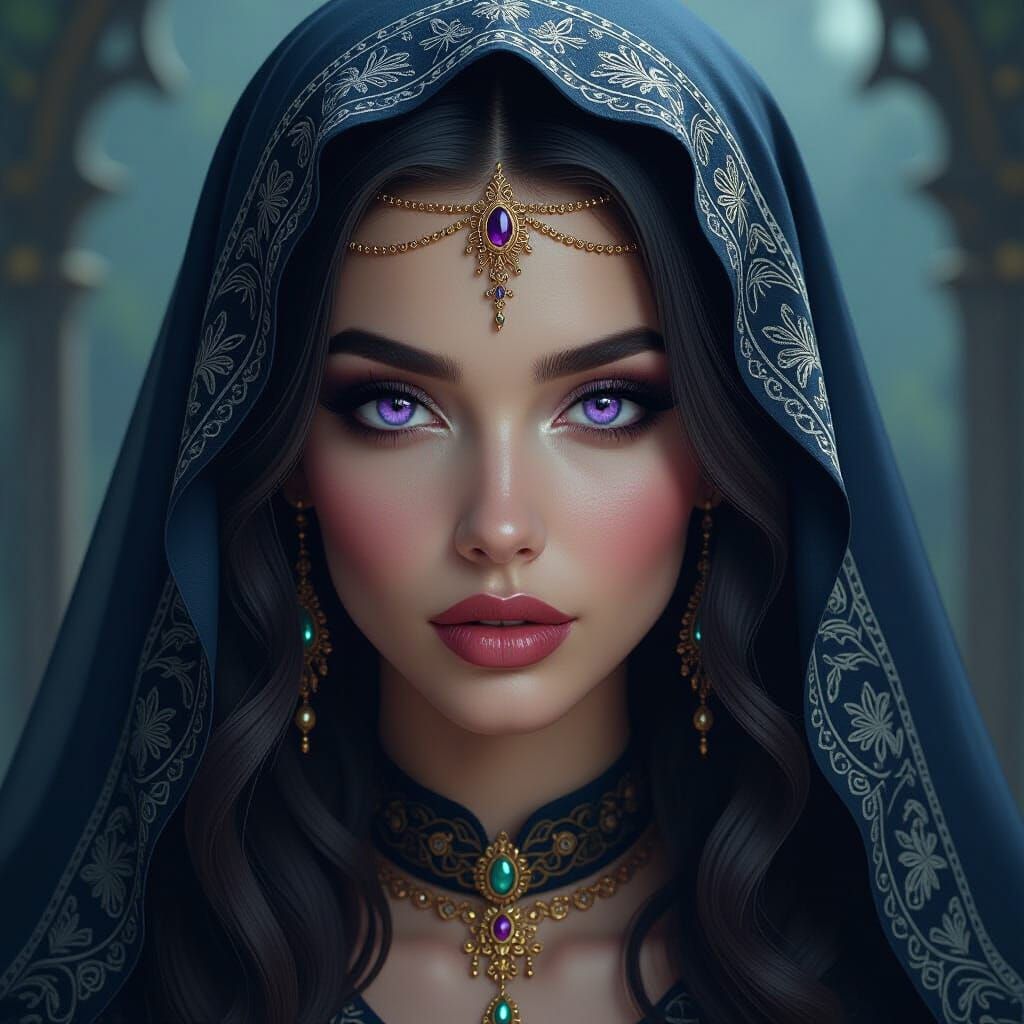 A gorgeous gothic violet eyes