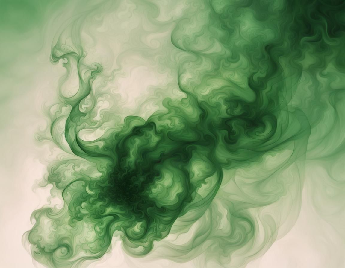 Fractal Spell with Arcane Symbols and Green Smoke