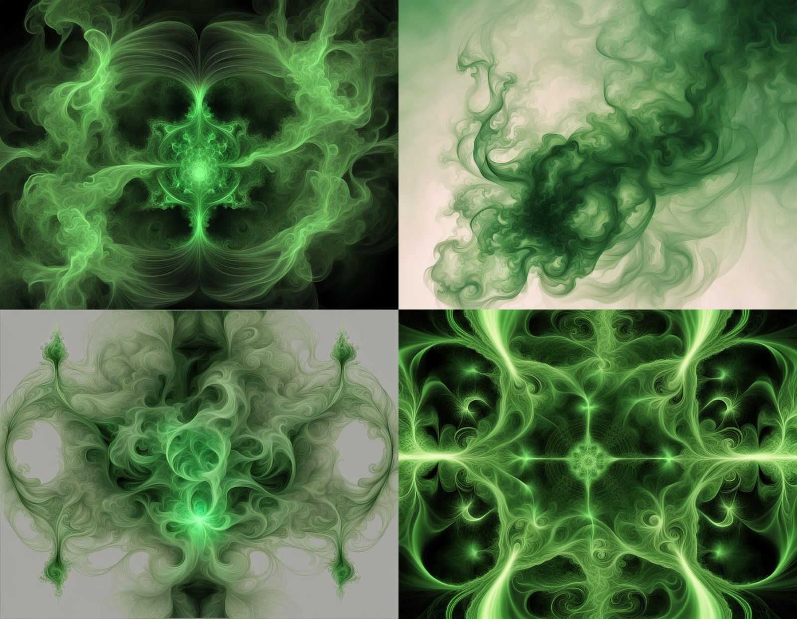 Arcane Fractal Symbols with Green Smoke