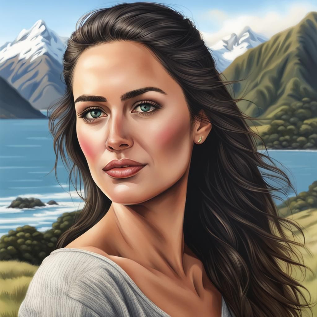 Realistic Portrait of a New Zealand Woman