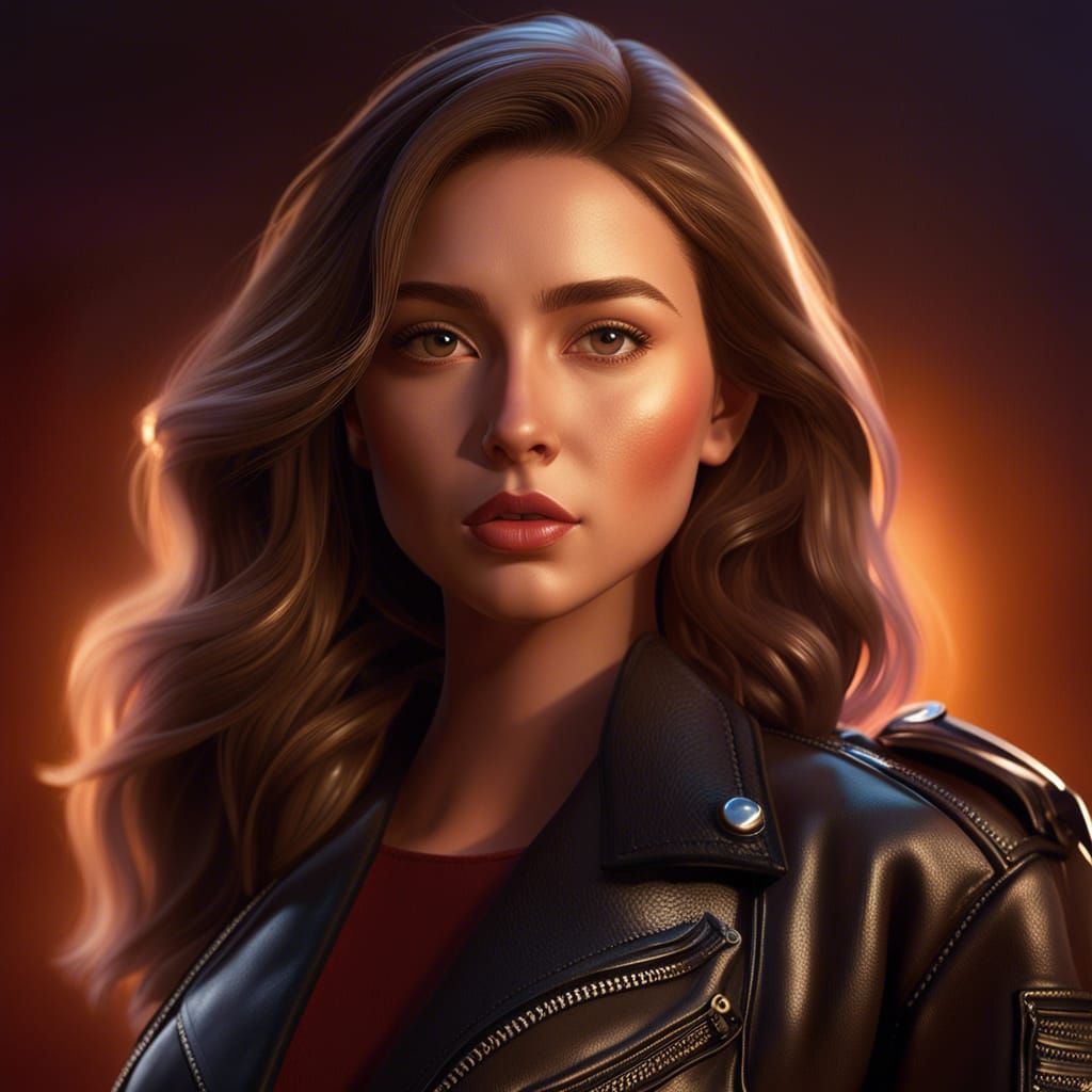 Vivid Portrait of a Woman in Hyperrealistic Gouache Style