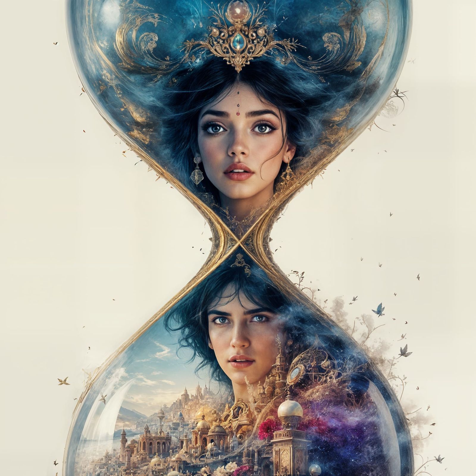 Arabian Nights Double Exposure with Jasmine and Aladdin