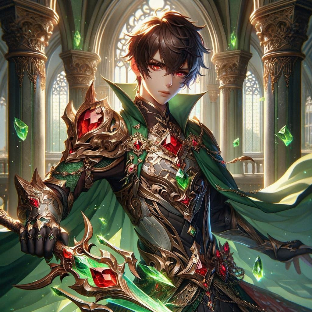 Anime Warrior in Gothic Spa Setting