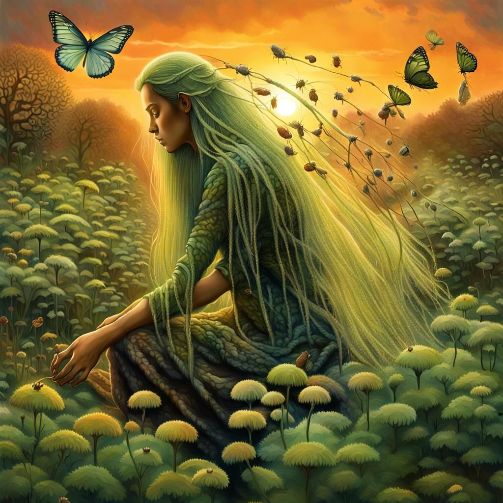 Myth and Fauna: A Sunset Collage