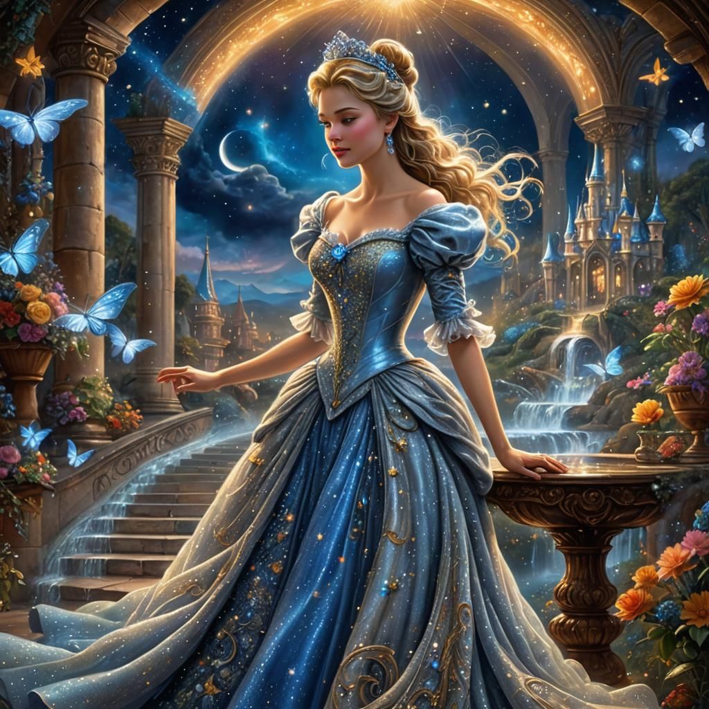 Cinderella's Magical Transformation: A Digital Painting
