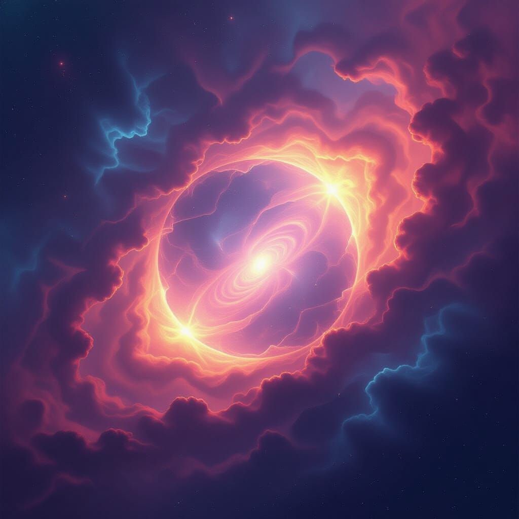 Cosmic Portal Erupts with Ethereal Light in Digital Matte Pa...