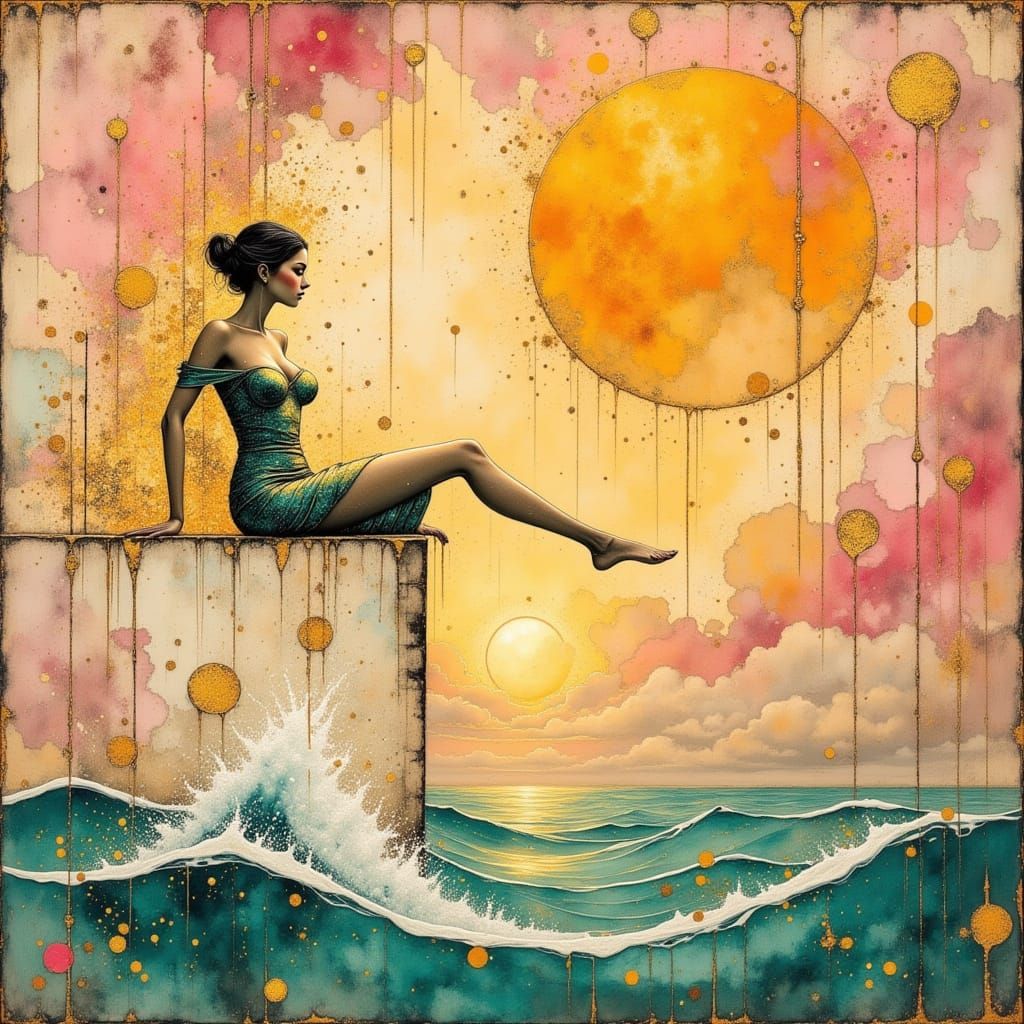 Miami Art Deco Sunrise with Flapper