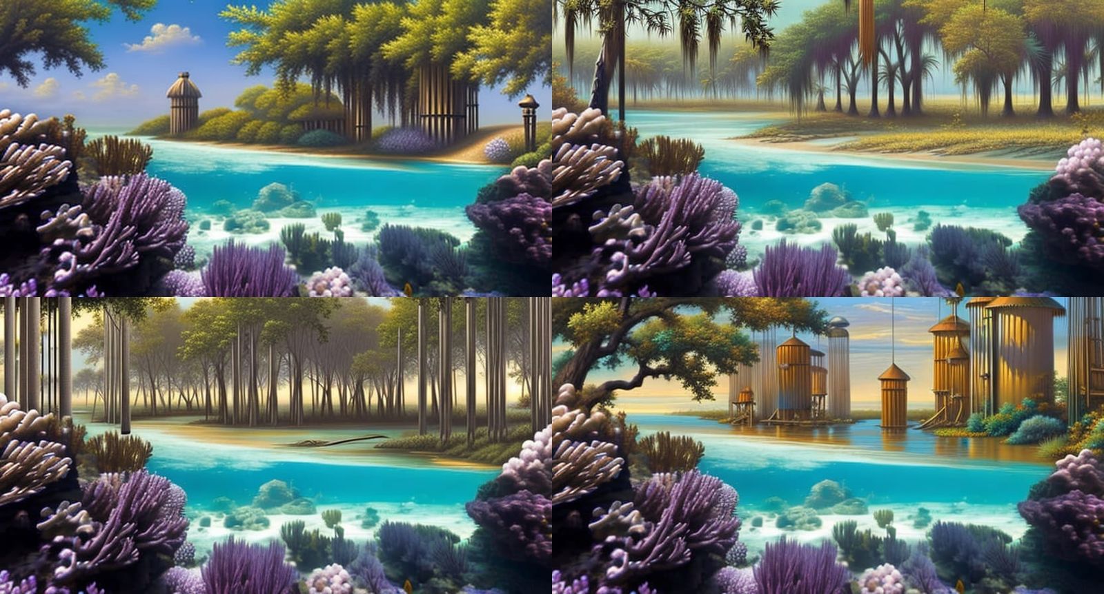 Wind Chimes in Georgia Bayou: Cel-Shaded Digital Art