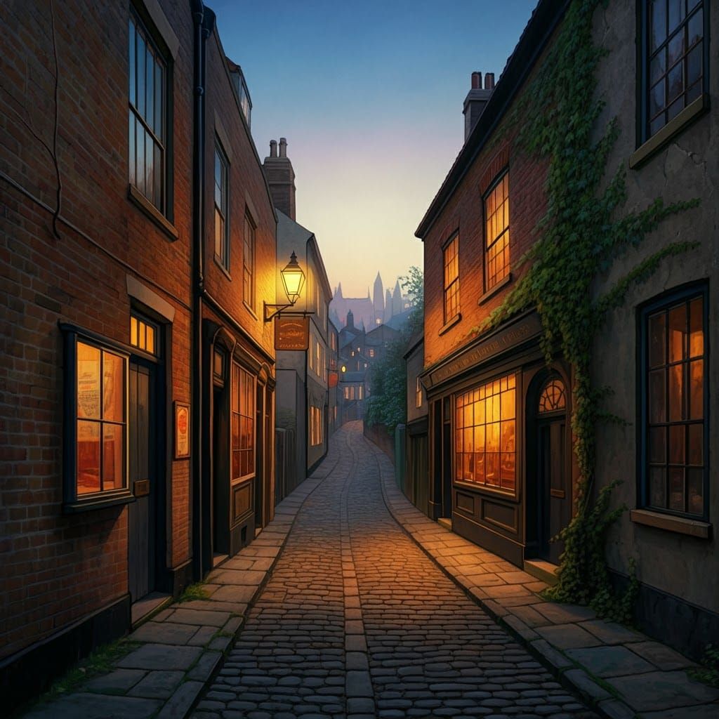 Charming Alleyway in Impressionistic Style