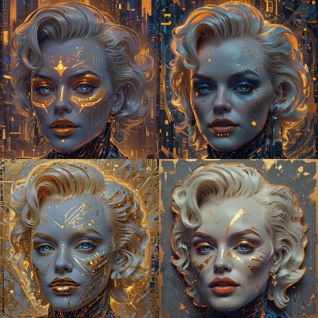 Cyberpunk Marilyn Monroe: A Futuristic, Regal Bombshell