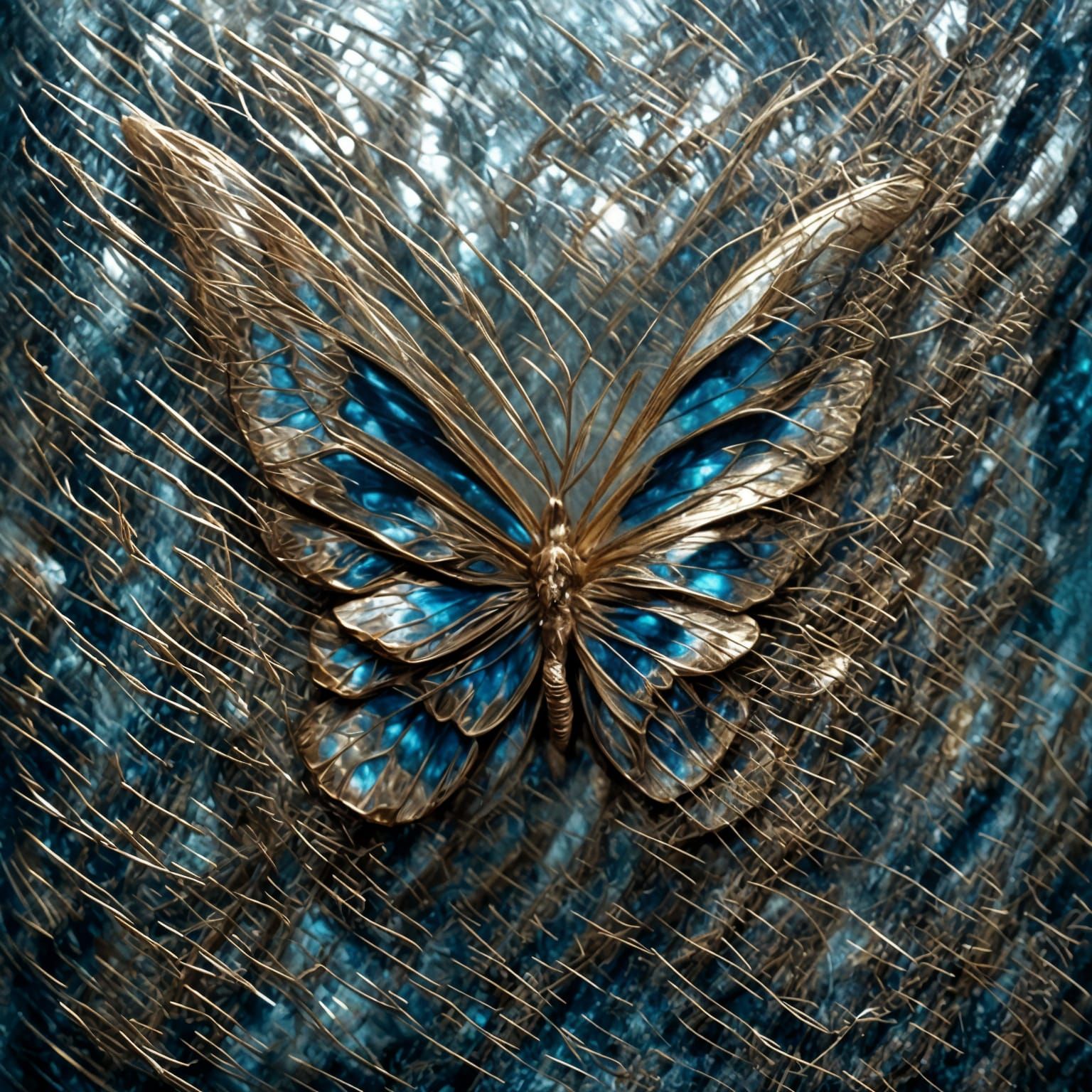 Butterfly Portrait with Combined Artistic Styles