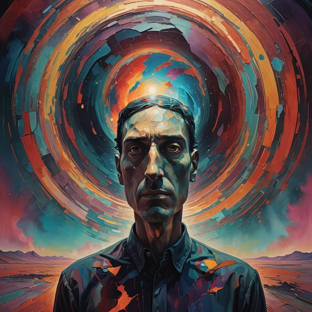 Surreal Dreamscape: Fractured World in Digital Art