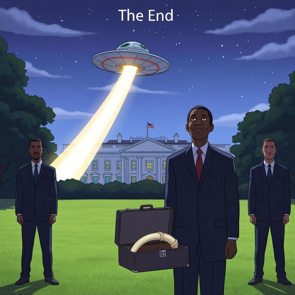 Alien Spaceship Departs White House Lawn, African President ...