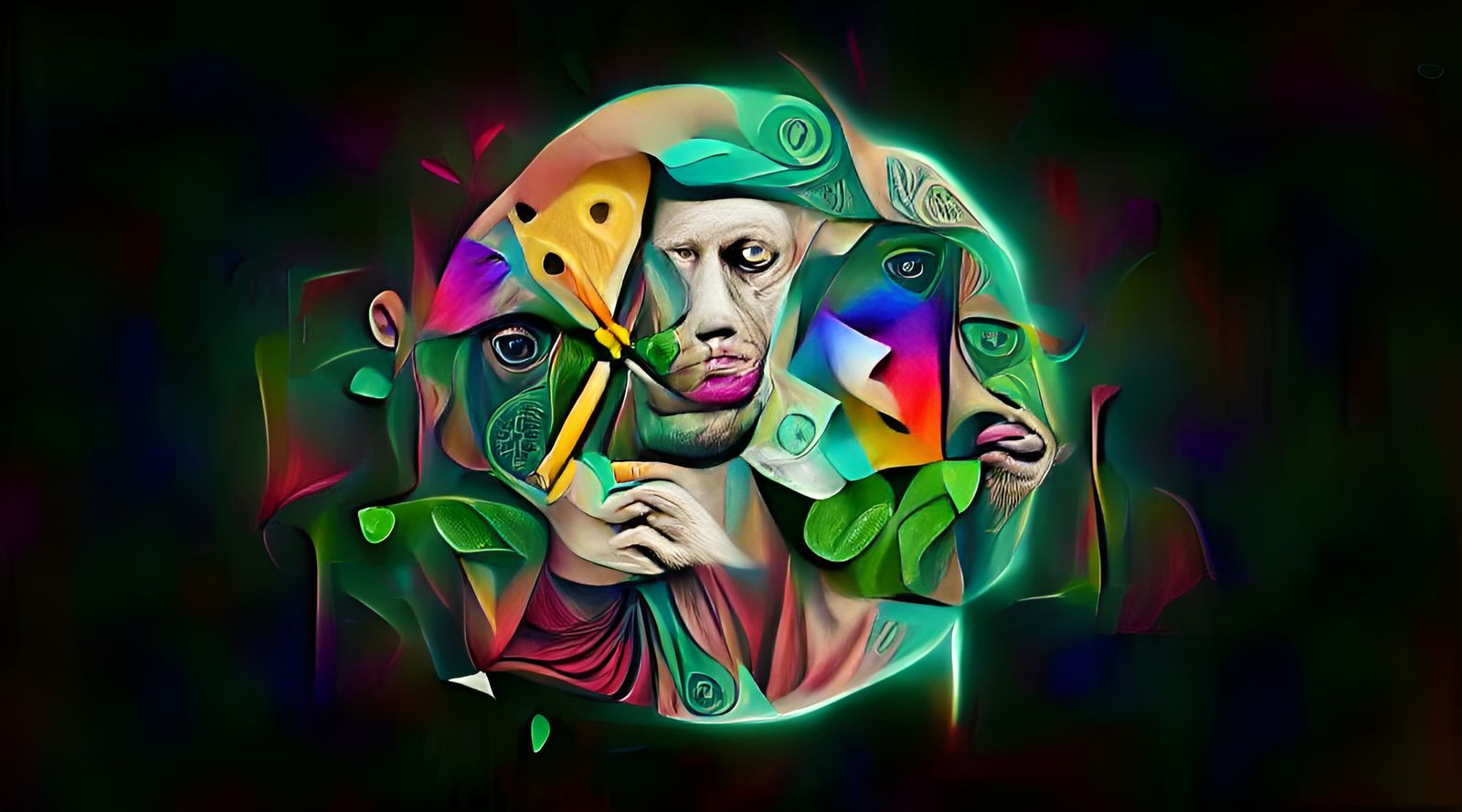 Colorful Crypto Art Photoillustration in Picasso Style