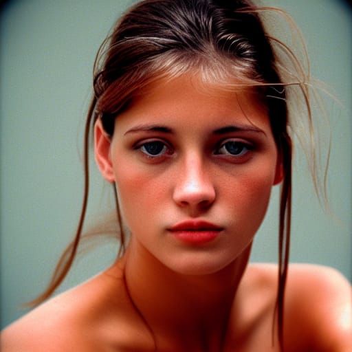 Portrait of a Young Woman in 90s Style