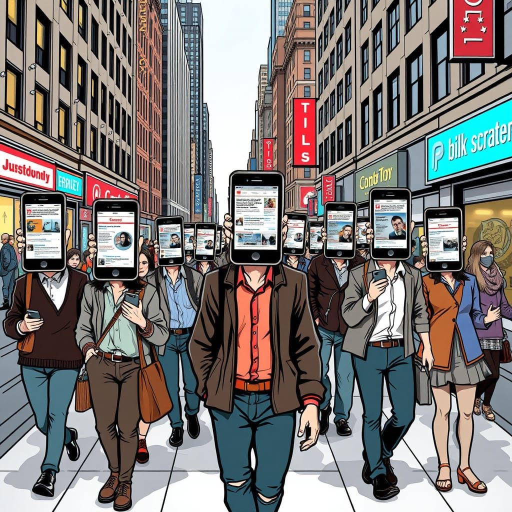 Downtown Crowd Surrenders to Social Media