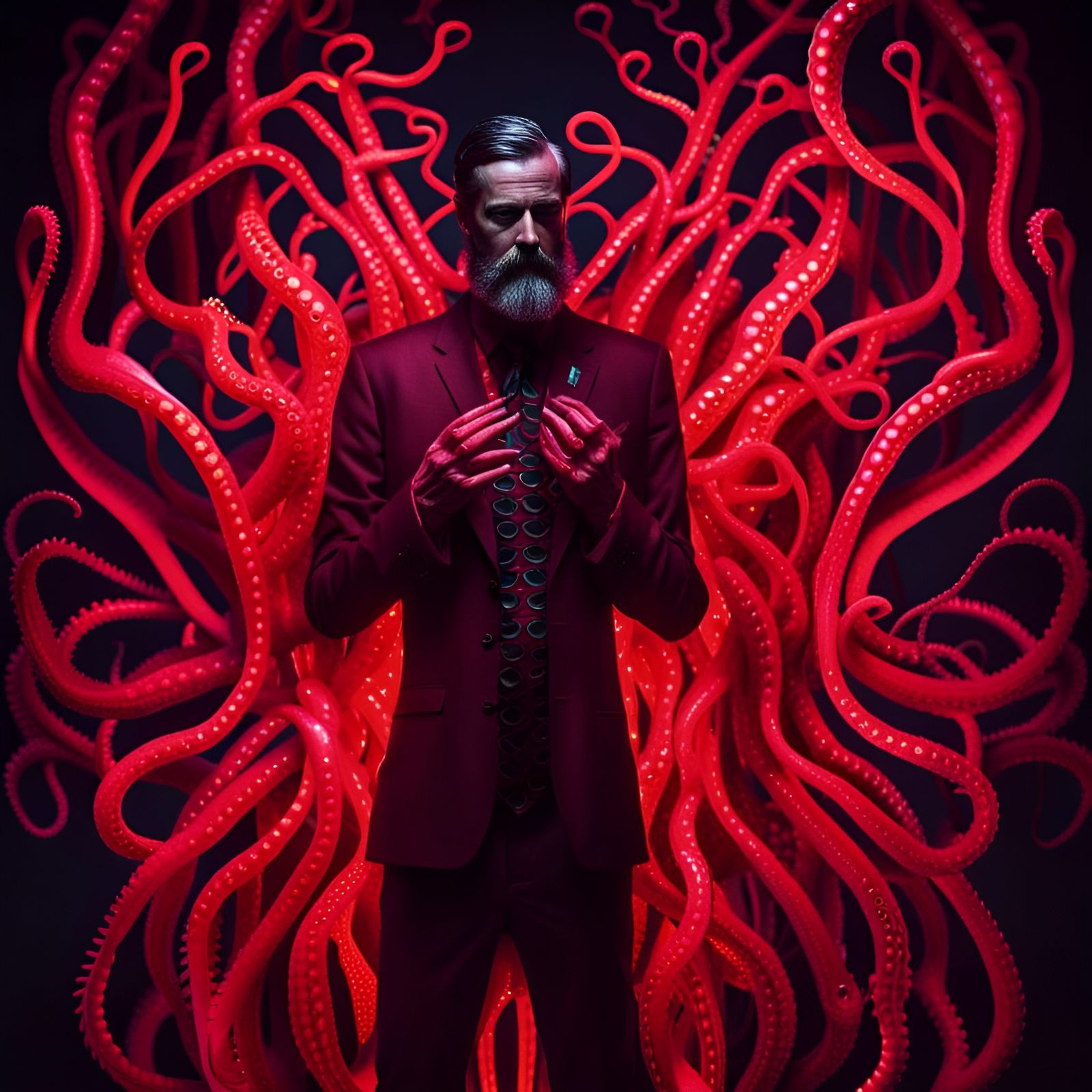 Bioluminescent Tentacle Creature