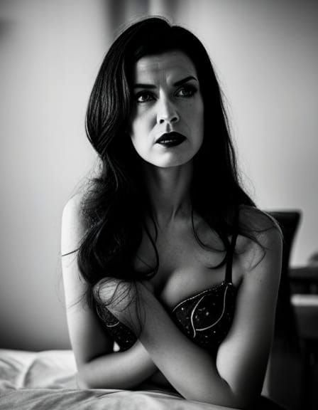 Betty getting ready for Daily Challenge in Black & White Ink by Per.Drawing picture of Gorgeous Bettie Page look-a-like ...