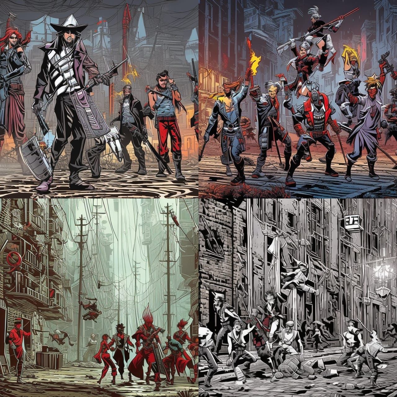 Merry Punks Cause Chaos in Night City, Comic Style