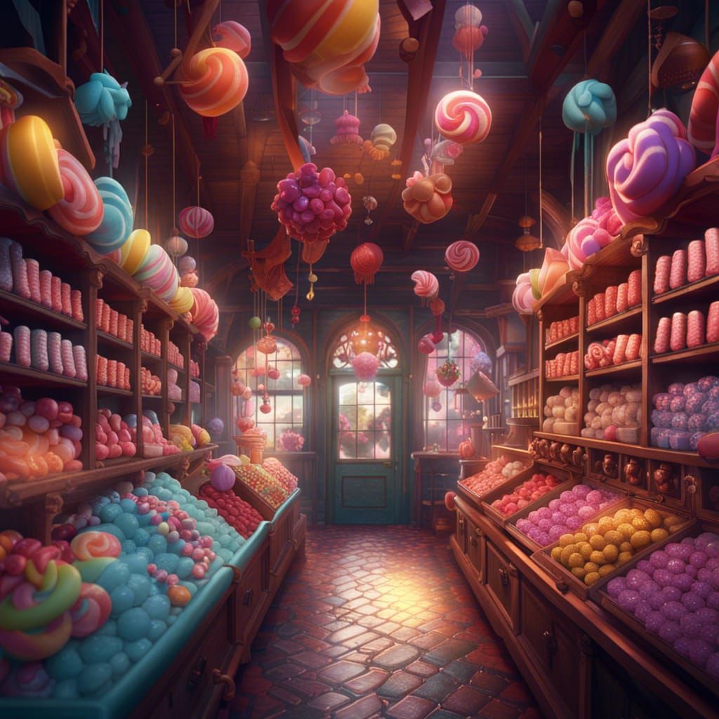 Fantastical Candy Shop Concept Art in Deep Color