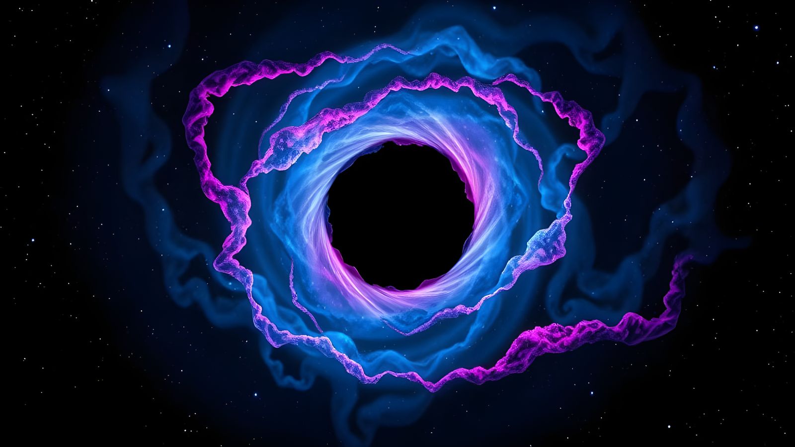 Cosmic Black Hole Swallows Neon Nebula in Hyper-Realistic De...