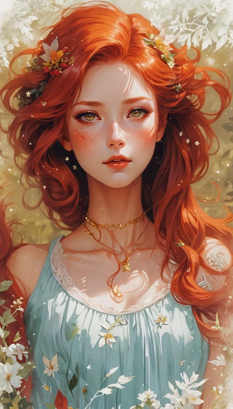 Anime Fox Girl in Ornate Dress