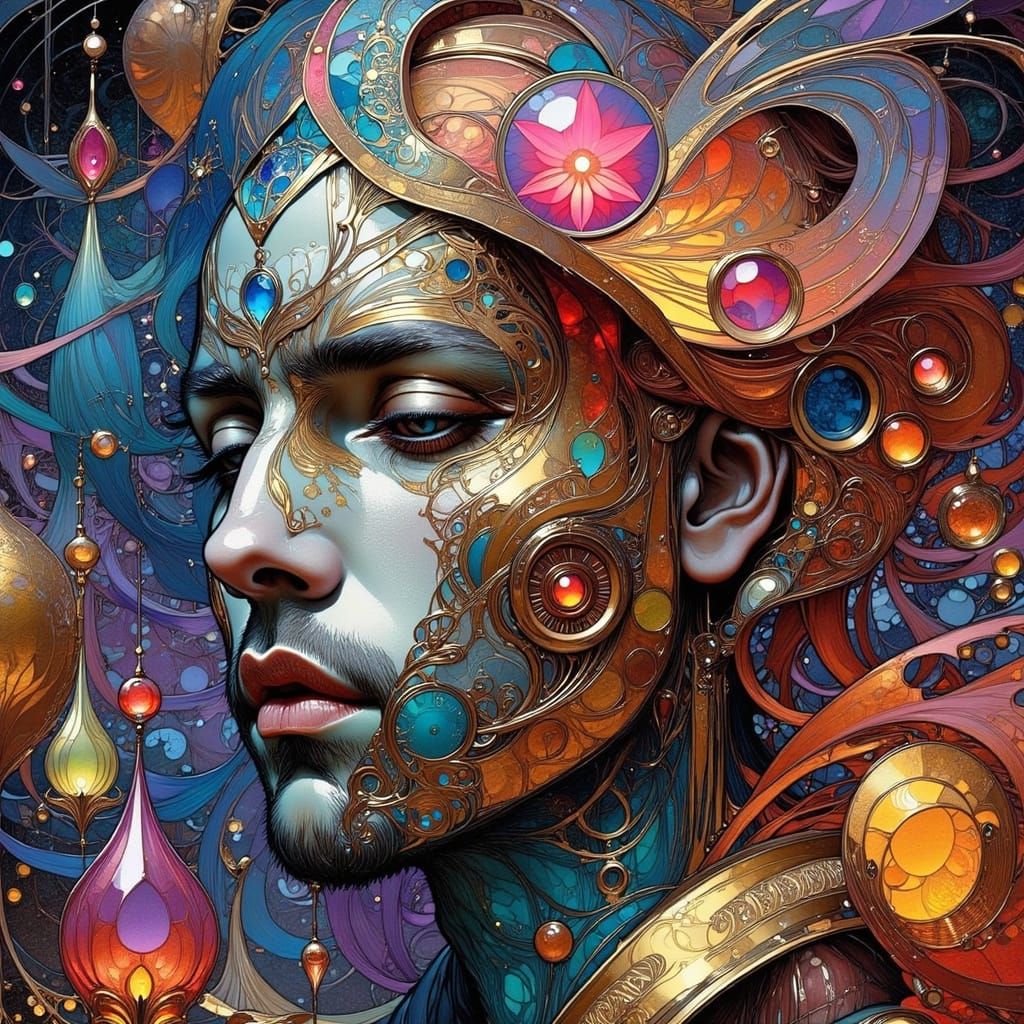 Mystical Metropolis in Art Nouveau Style