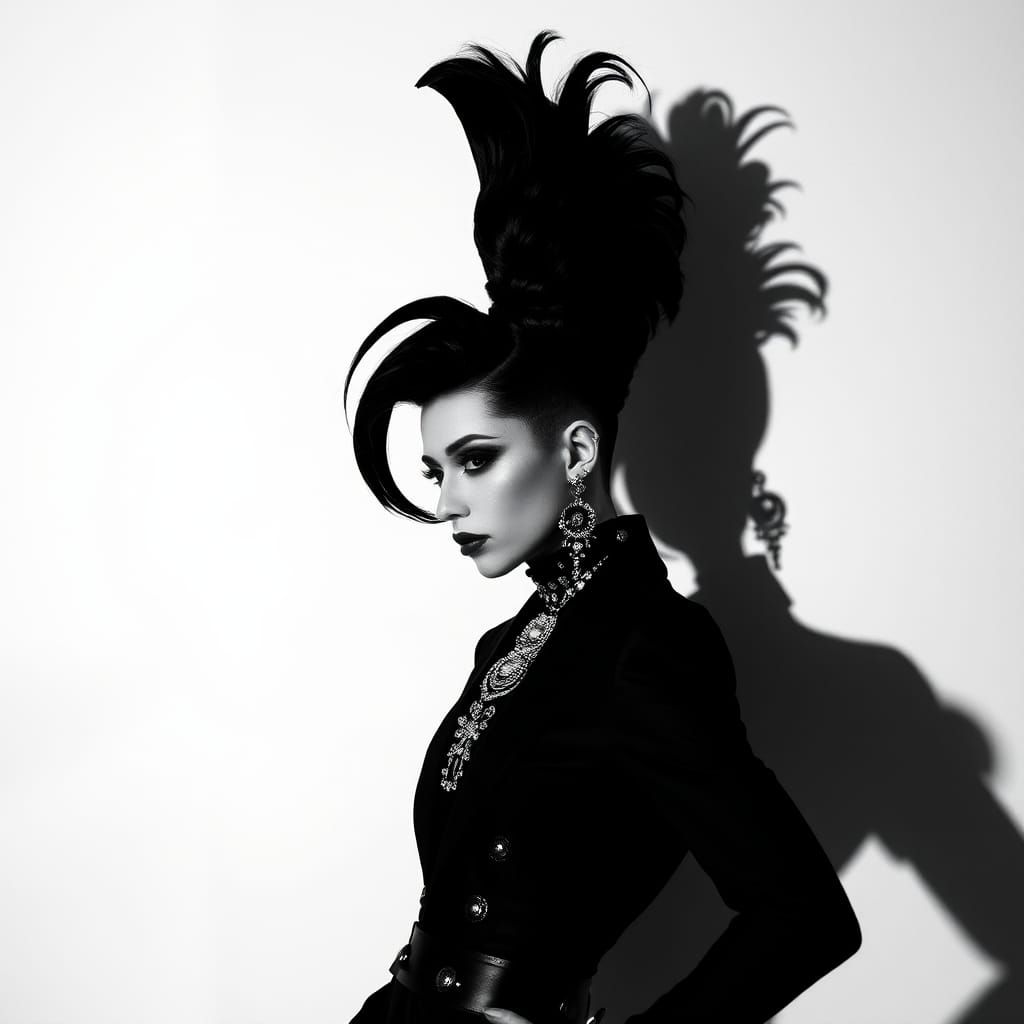 Androgynous Performer in Dada-Inspired Photogram