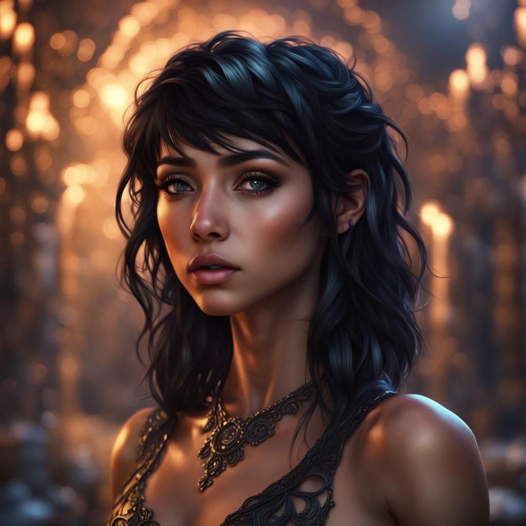 Glowing Teen Portrait in Detailed Matte Painting
