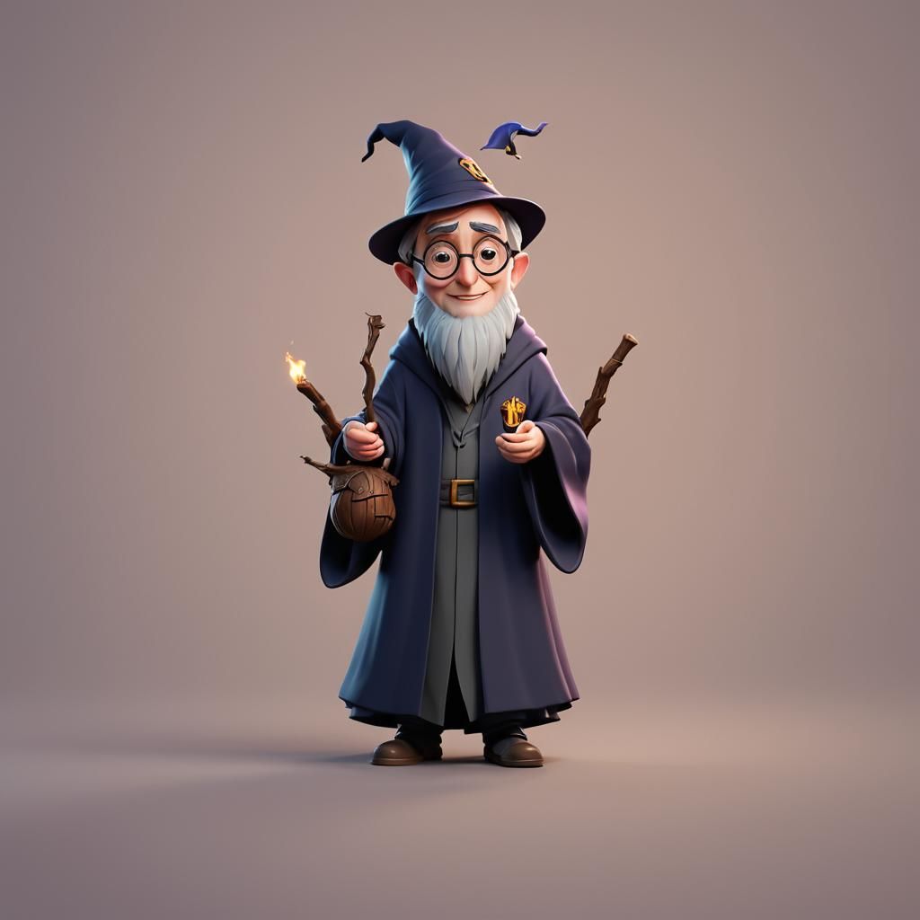 Harry Potter Wizard in 3D Digital Art Style