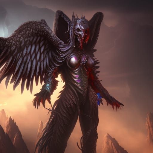 Detailed Matte Painting of an Evil Angel