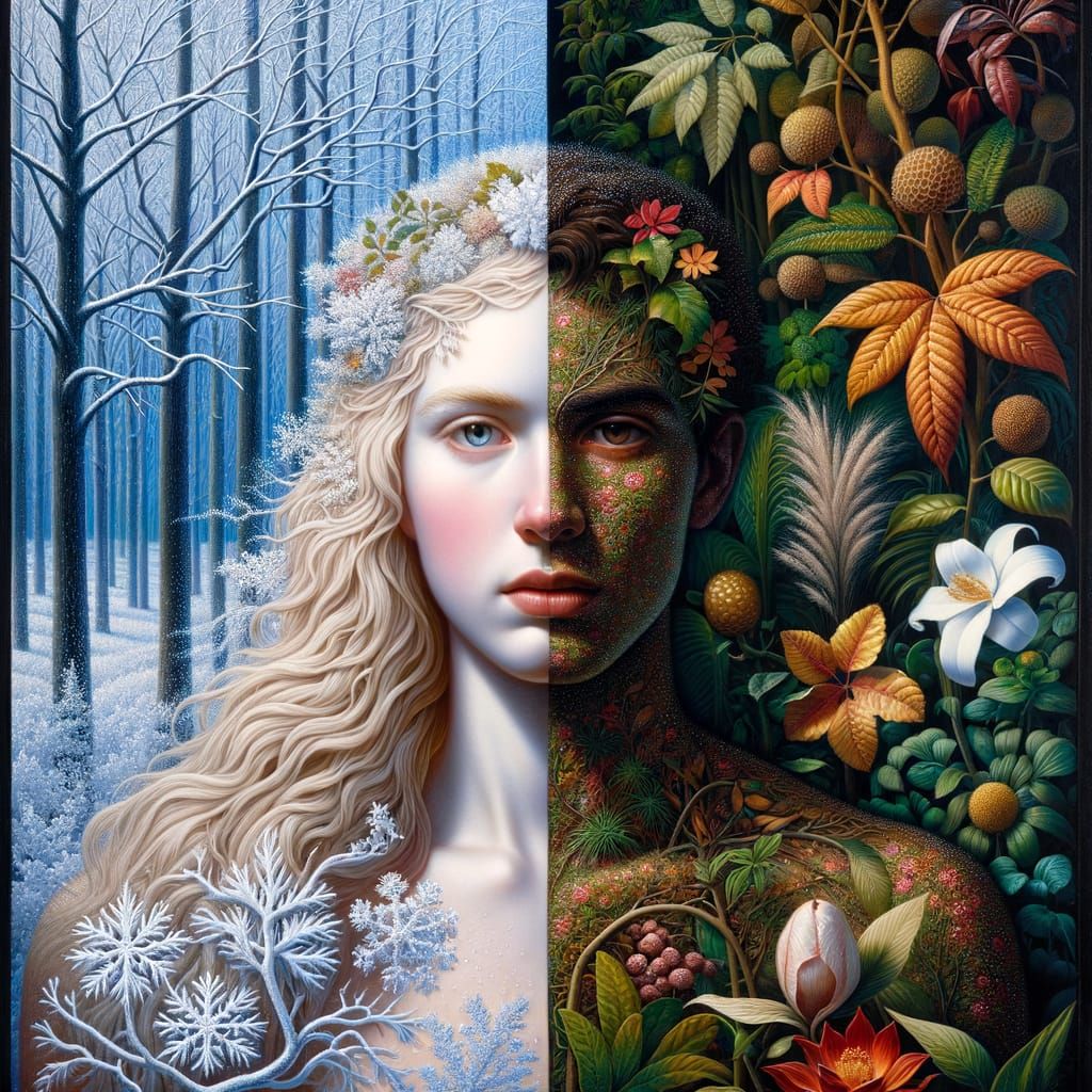 Pre-Raphaelite Painting: Maiden and Man Representing Life's ...