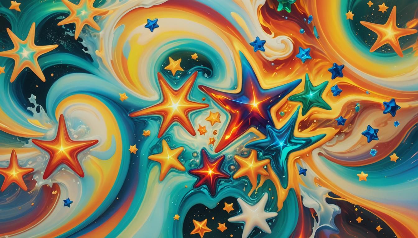 Fire Elemental Gemstone in Abstract Expressionism Style