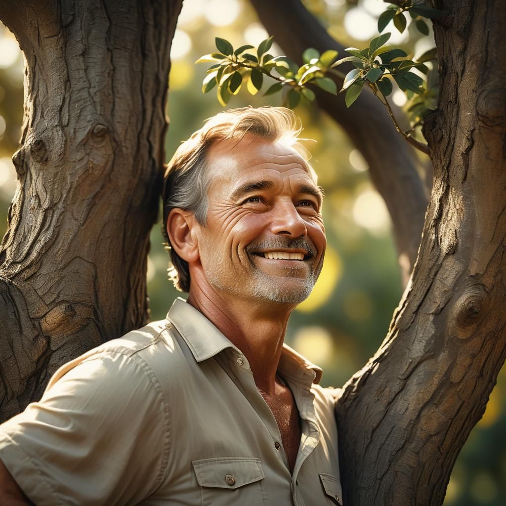 Golden Lit Portrait as 3D Digital Art