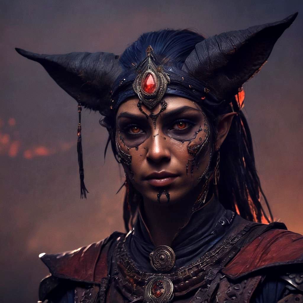 Mystic Djinn Chacal Portrait in Dark Fantasy Style