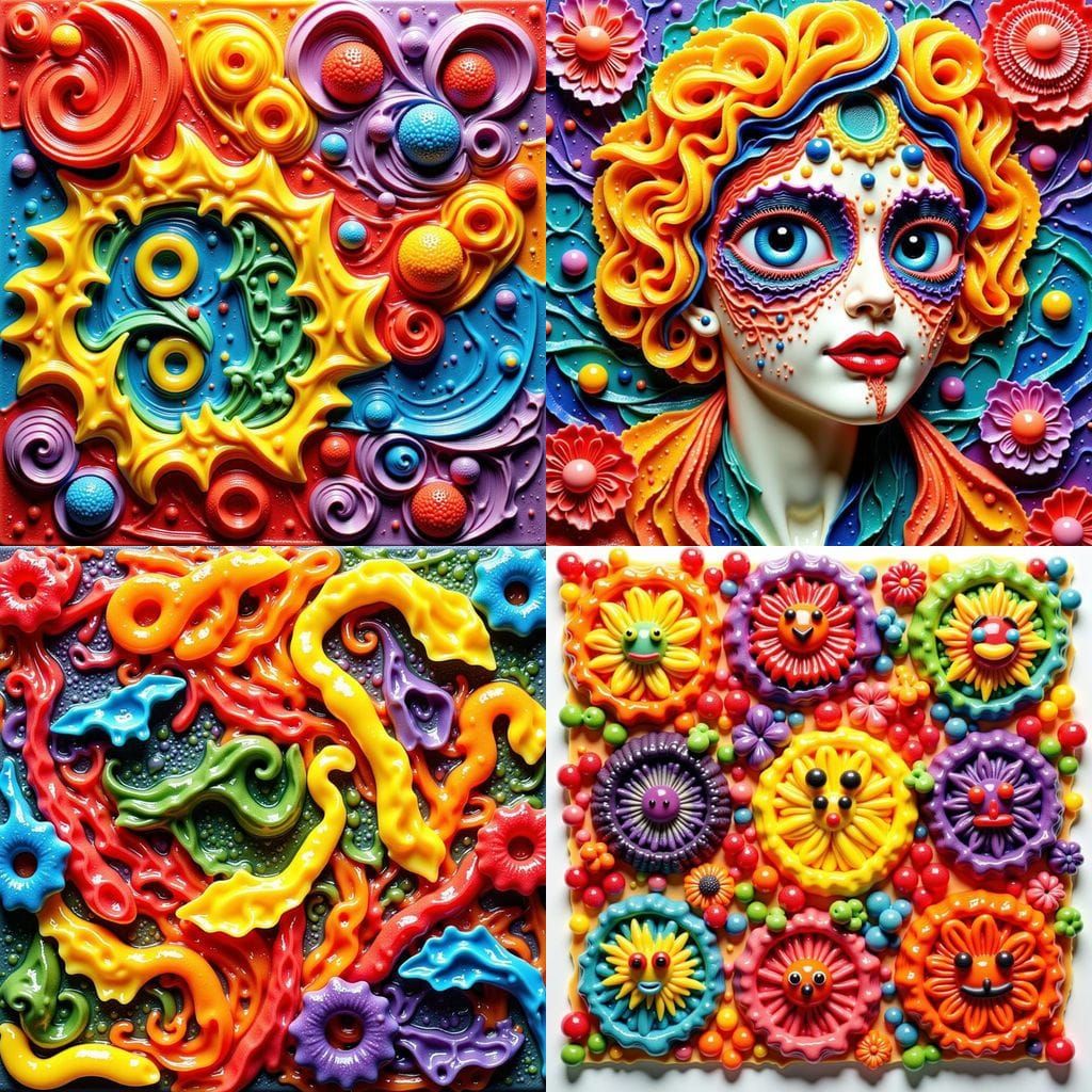 Colorful Pasta Art Created from Various Doughs